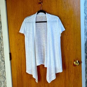 Eileen Fisher lightweight linen cap sleeved cardigan, size medium